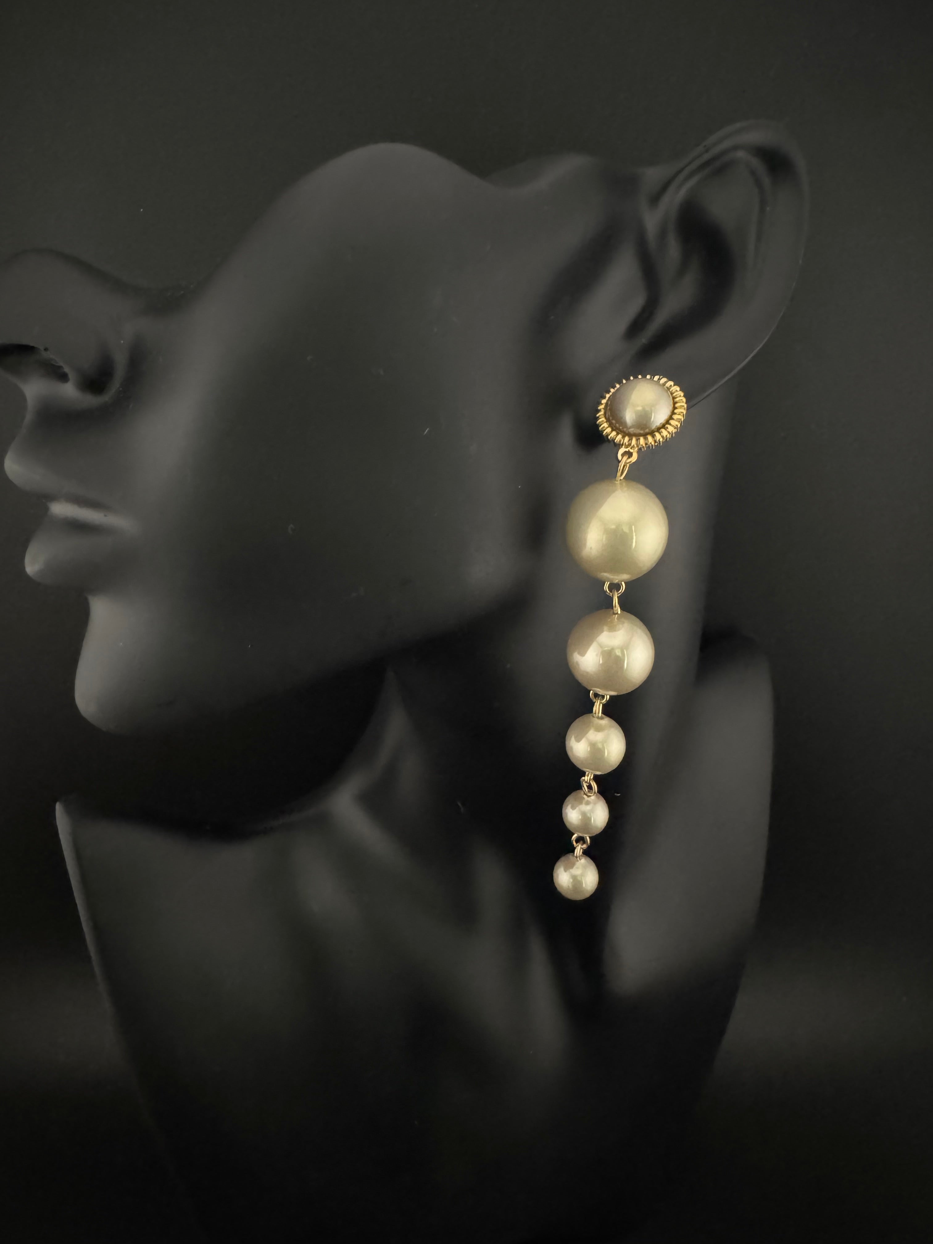 Premium High Quality Pearls long drop earrings is designer inspired/Long pearls Earrings for party wear/Bridesmaid gift/wedding jewelry