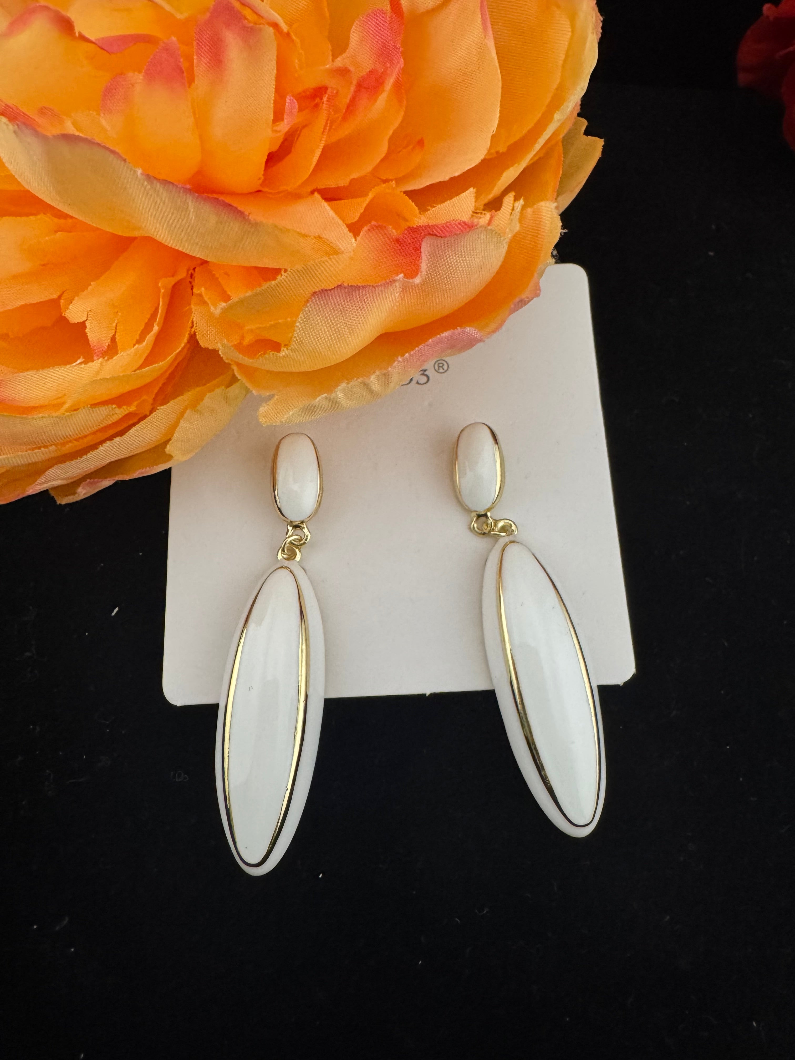 High Quality Premium Enamel and gold Designer Drop Earrings