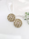 Kundan, Doublet stone, cubic zirconia Big Stud Earrings, designer Inspired, Indian jewelry