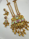 Amrapali inspired, Pachi Kundan, Stone Gold Necklace Set, Indian Bridal Rani Haar