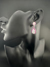 Swarovski inspired Cubic Zirconia, Diamond, channel setting Crystal stone, Silver Polish inspired Dangle Drop earrings, Indian Jewelry