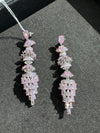 Crystal Stone chandelier long Earrings, Cubic Zirconia, AD, CZ, Indian Jewelry
