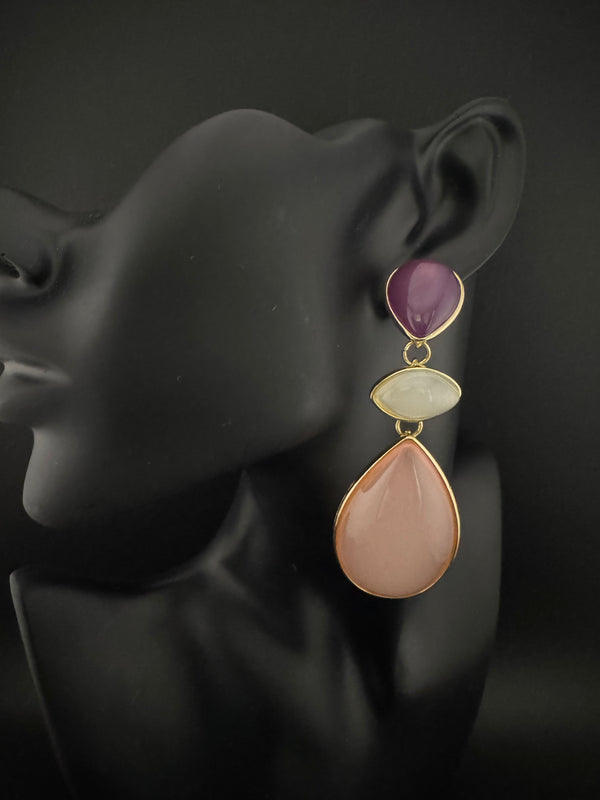 Premium High Quality long drop earrings, lightweight Brass and Acrylic material Earrings for party wear/Bridesmaid gift
