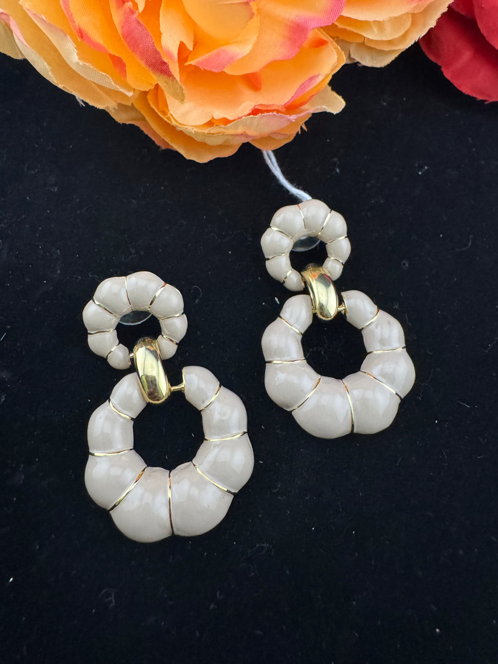 High Quality Premium Enamel and gold Designer Drop Earrings