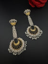 Oxidized Silver and Gold ChandBali Very long Earrings, designer jewelry