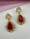 Tyani inspired, Shining Gold with kundan, doublet stone, CZ chandbali Drop earrings, Indian Jewelry