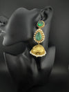 Amrapali Inspired Kundan, Doublet Stone, Pearls Long Jhumka Earrings, Matt Gold Designer Jewelry