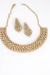 Kundan and Moissanite Gold necklace set, Indian Bridal Jewelry
