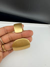 Brushed finished Gold Chunky Cuff Bracelet Bangle, Anti Tarnish, fits sizes upto 2.6"