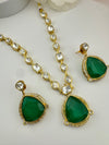 Kundan, Polki, CZ, Doublet Stones Golden necklace set, kundan haar, everyday wear jewelry