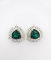 Silver Polish Crystal Stone Stud Earrings, Cubic Zirconia, AD, CZ, Indian Jewelry