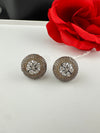 Cubic Zirconia, Diamond nano setting Victorian stud earrings, Indian Jewelry