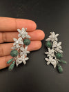 Cubic Zirconia, Diamond nano setting, flower, Victorian Dangle earrings, Indian Jewelry