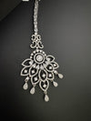 Silver Cubic Zirconia/Diamond Tikka, Indian Maang Tikka, Headpiece, Bridal jewelry (Copy)
