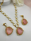 Kundan, Polki, CZ, Doublet Stones Golden necklace set, kundan haar, everyday wear jewelry