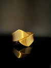Brushed finished Gold Chunky Cuff Bracelet Bangle, Anti Tarnish, fits sizes upto 2.6"