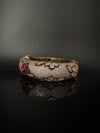 Openable Matt Gold Plated Bangle with Crystal Stones, CZ Nano Setting (Fits 2.6" Diameter)