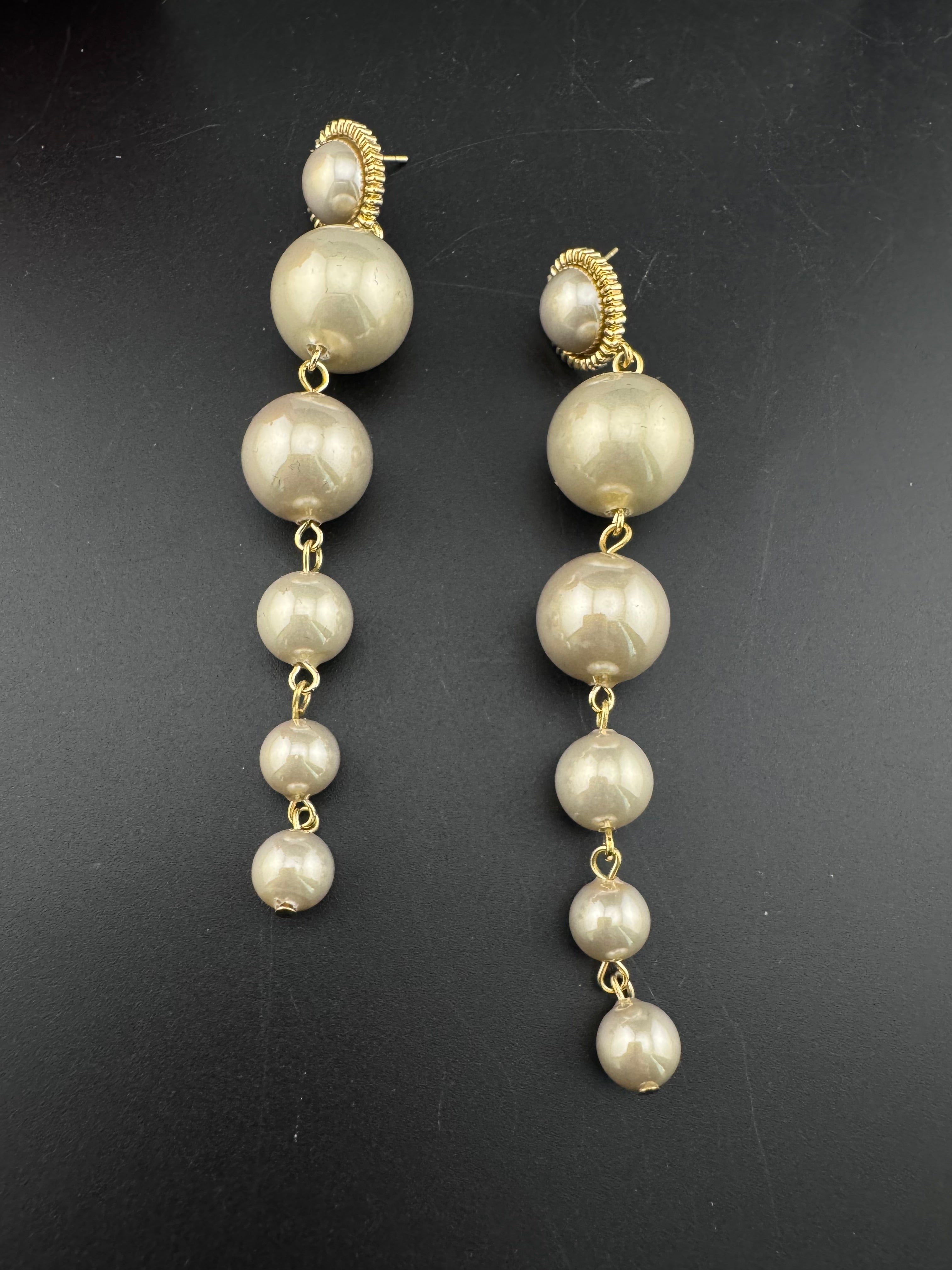 Premium High Quality Pearls long drop earrings is designer inspired/Long pearls Earrings for party wear/Bridesmaid gift/wedding jewelry