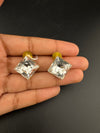 Swarovski inspired Crystals Square small stud earrings, Indian Jewelry