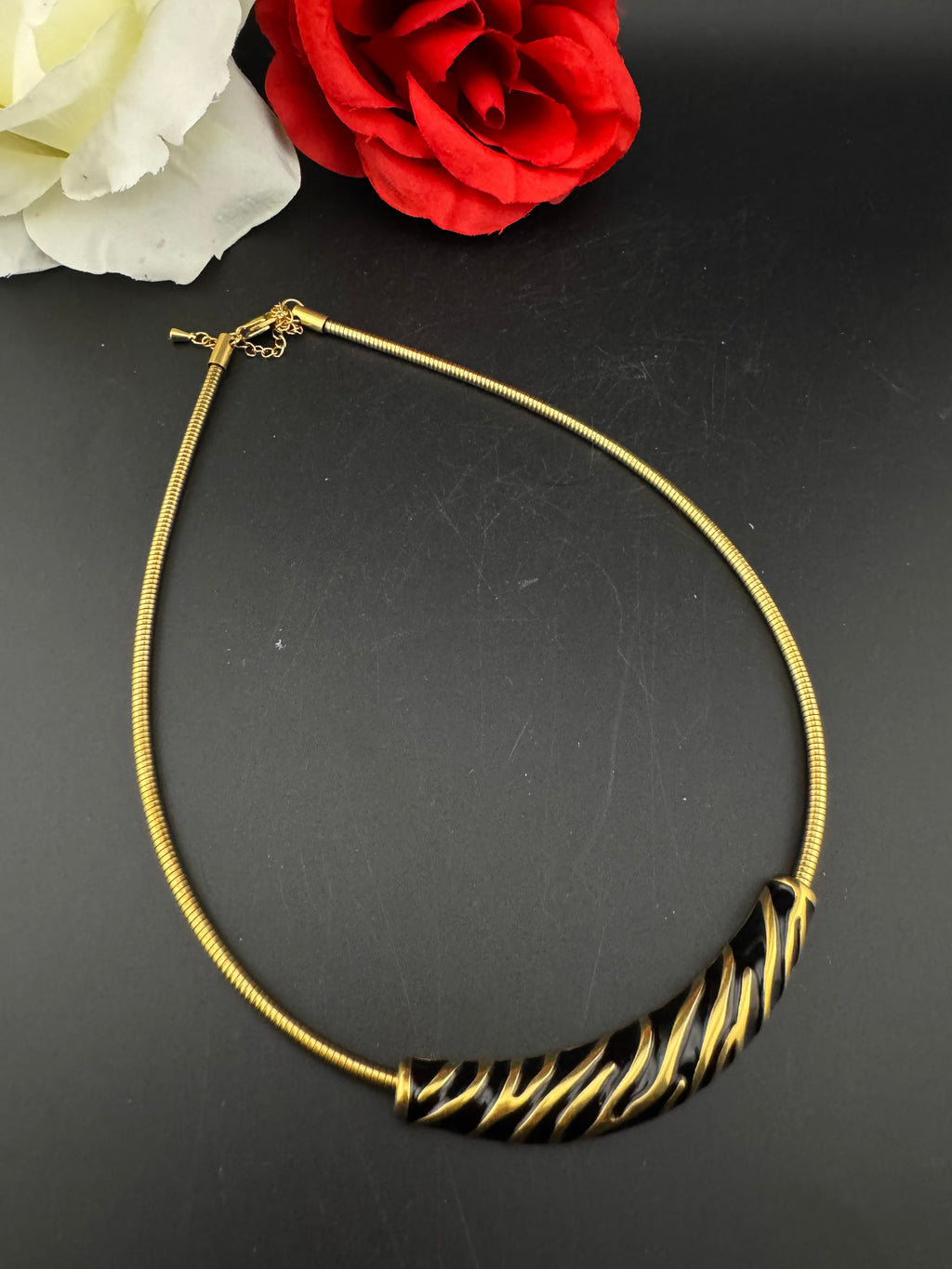 Premium Quality Contemporary NECKLACE ONLY/Black Gold necklace/Designer inspired/Indian jewelry/Sleek Necklace/everyday wear/handmade