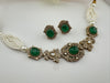 Moissanite Kundan, Pearls, CZ, Stones Choker necklace set, Indian Bridal Jewelry, chic set