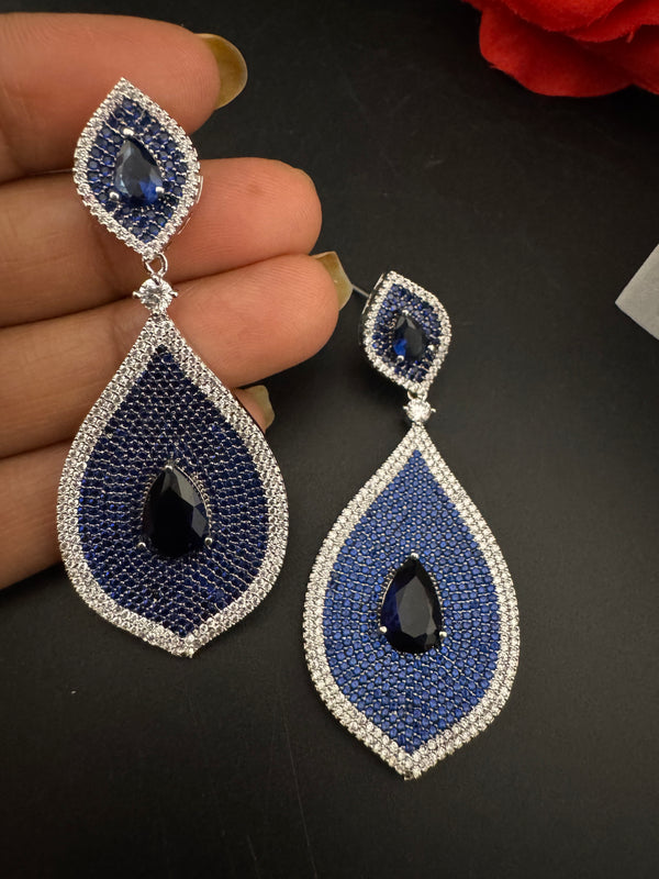 Premium Nano Setting of very fine Cubic Zirconia Dangle earrings in Evil eye style, designer Inspired Statement earring, Bridesmaid gift