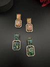Premium Doublet Marble stone and Cubic Zirconia designer Drop earrings
