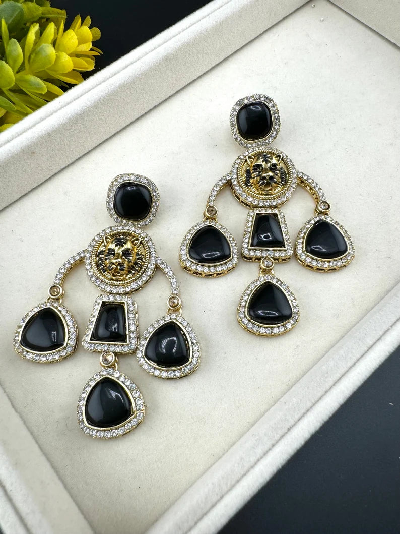 Inspired By Sabyasachi earring Chand Bali, Chandelier Long earring