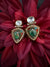 Premium designer stud earrings, with Uncut Kundan, CZ and Doublet Marble stone