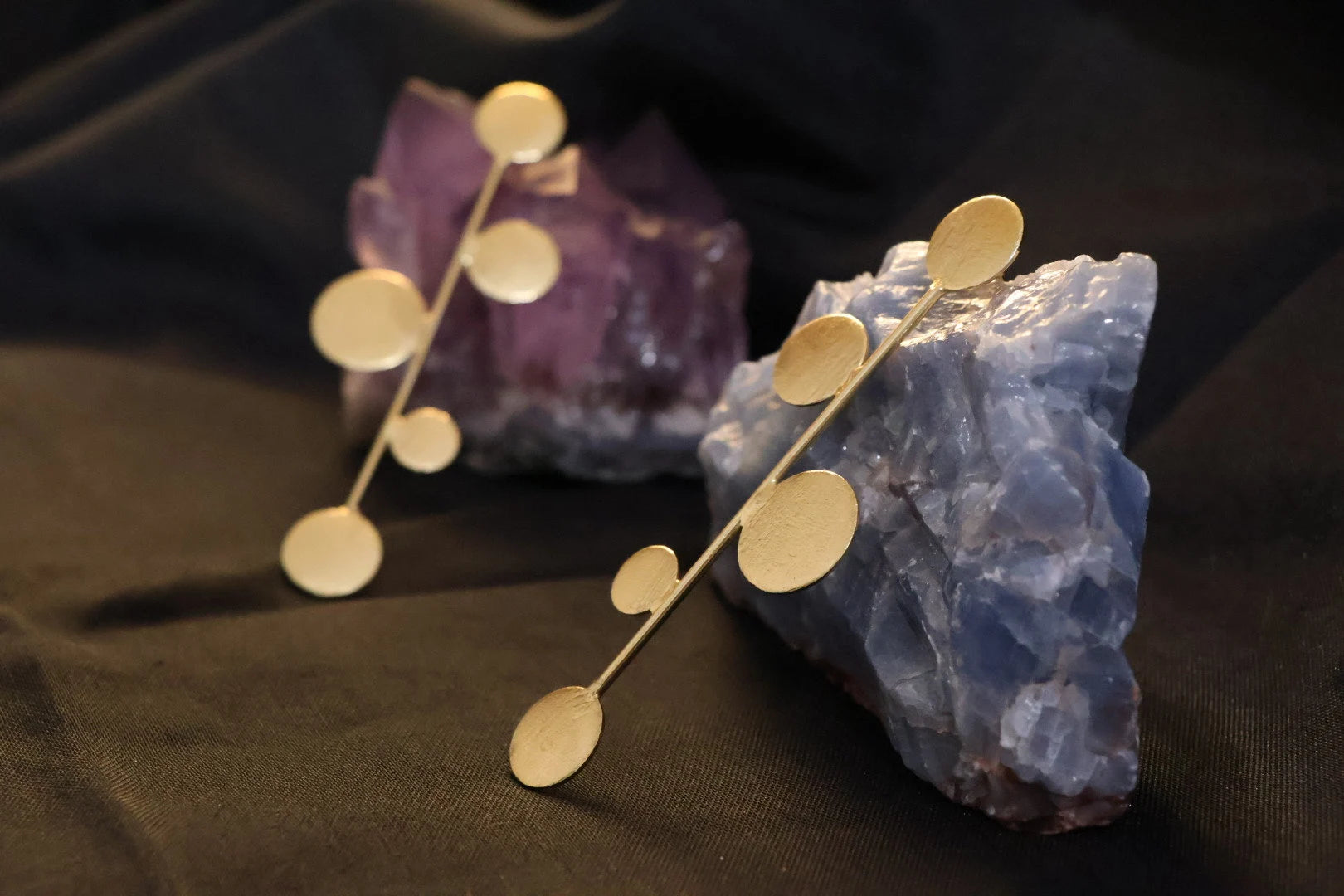 Matt Gold Long earrings in unique drop design