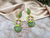 Gold and Light Green earring with Minakari and Monalisa Stone