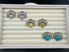 Oxidized German silver small Stone Stud earring
