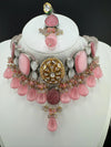 Premium fusion Choker Necklace set with HQ Moissanite kundan, onyx beads and carved stone
