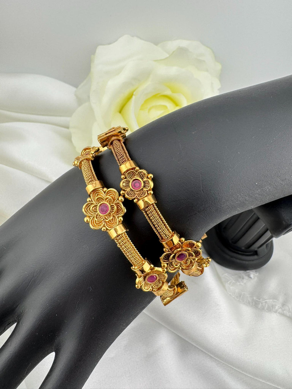 Openable Matt Gold Amrapali inspired Designer bangles set