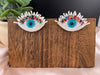 Evil Eye Beaded earrings studs, Quirky Handmade Earrings