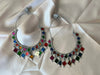 Oversized Multicolor Oxidized German silver Hoop earrings with Enamel details