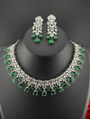 Premium American Diamond, Cubic Zirconia collar Necklace with earrings