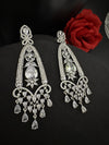 Premium Cubic Zirconia Crystals Chandelier earrings is designer Inspired, Statement Long sleek earring, Bridal, Party, Wedding jewelry, chic