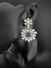 Premium Nano Setting Cubic Zirconia Carved Stone Pearls Drop earrings in unique 3D shape, stylish, Statement earring/Bridal Bridesmaid gift