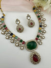 Kundan, Stones, CZ Gold Plated necklace set, Indian Bridal Jewelry set