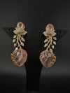 Pink and Gold, Doublet Stone Chandelier Drop Earrings, Bridal, CZ, Designer jewelry