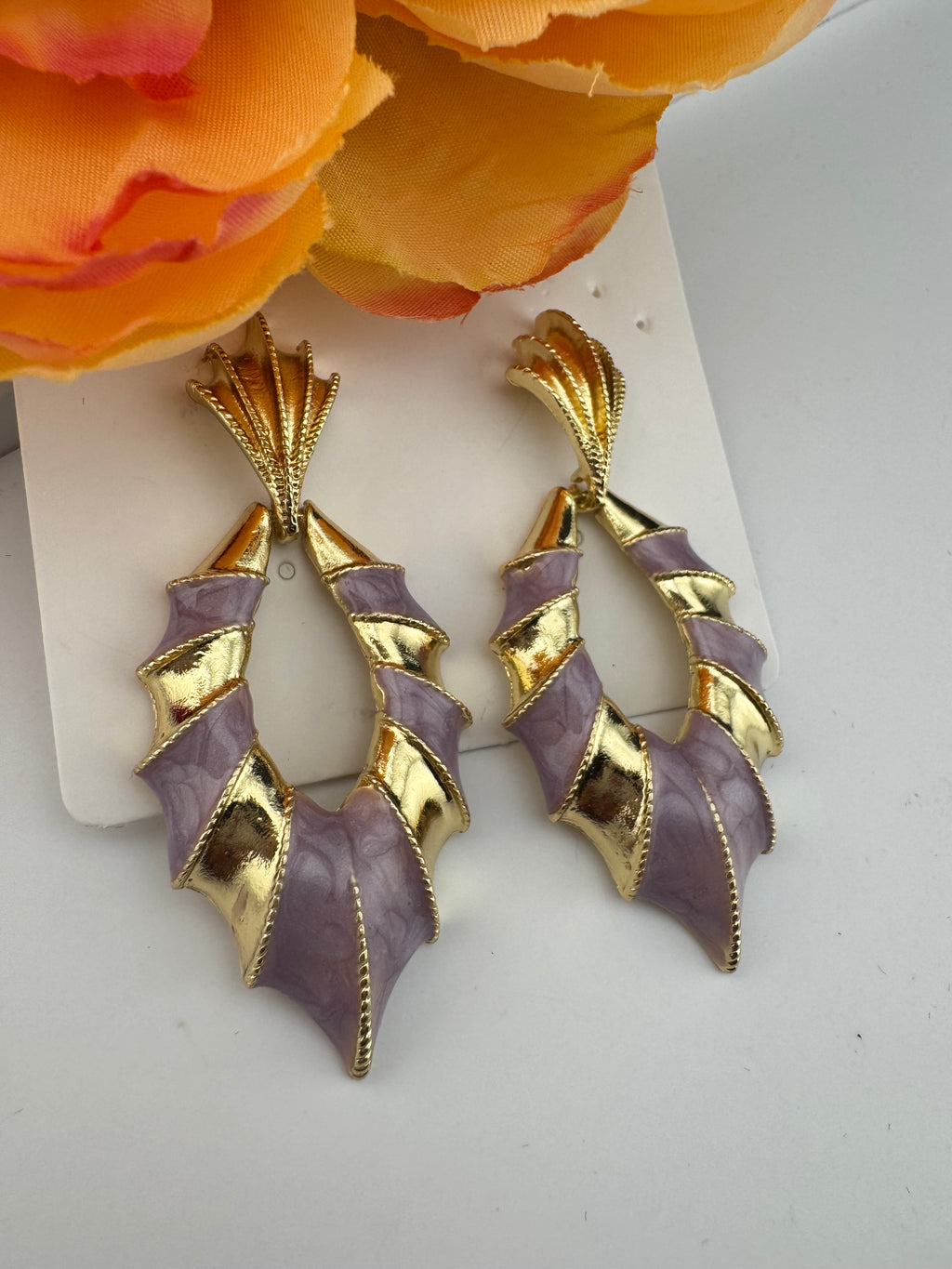 High Quality Premium Enamel and gold Designer Drop Earrings