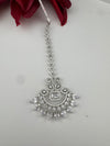 Silver Cubic Zirconia/Diamond Tikka, Indian Maang Tikka, Headpiece, Bridal jewelry (Copy)
