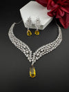 CZ Diamond Statement Necklace Set, White Gold Plated Choker