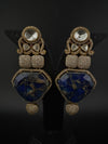 Kundan, CZ, Gold, Marble Stone Chandelier Oversized Long Earrings, Bridal, Moissanite, CZ, Designer jewelry