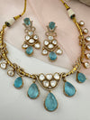 Kundan, CZ, Doublet Stone collar flexible necklace set, Indian Bridal Jewelry set