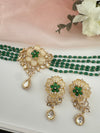 Kundan, Moissanite, MOP, CZ, Pearls Flexible Gold Choker necklace set, Indian Bridal Jewelry