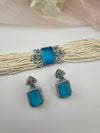 Small Pearls, CZ, Doublet Stones Choker necklace set, Indian Bridal Jewelry, chic set