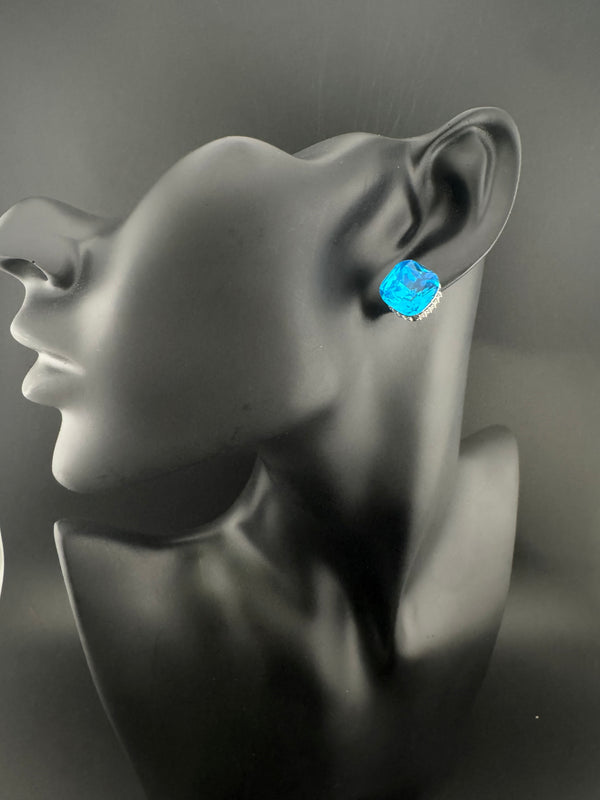 Swarovski inspired Crystal, cubic zirconia, diamond small studs earrings, Indian Jewelry