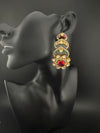 Cubic Zirconia, Kundan, Stone Chandelier Drop Earrings, Moissanite, CZ, Designer jewelry